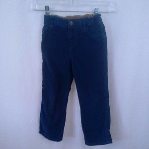 Hanna Andersson child' pants Size 5 110 Blue corduroy Front zip